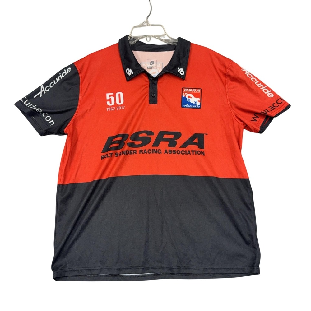 Champion System Polo Shirt Mens 2XL Red Black Accuride BSRA Racing Jersey